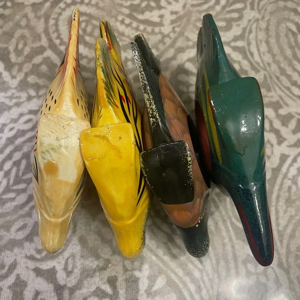 Tropical Fish Napkin Rings Set 4 Hand Painted Colorful Beachy Decor